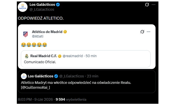 ODPOWIEDŹ Atletico na KOMUNIKAT Realu Madryt dot. Juliana Alvareza xD